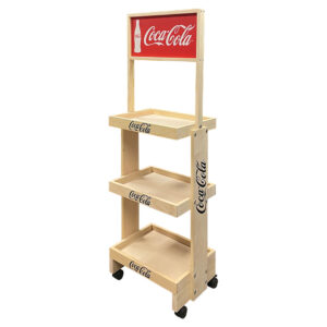 Coca-Cola SideBrander 3-Shelf Wood Beverage Display Rack
