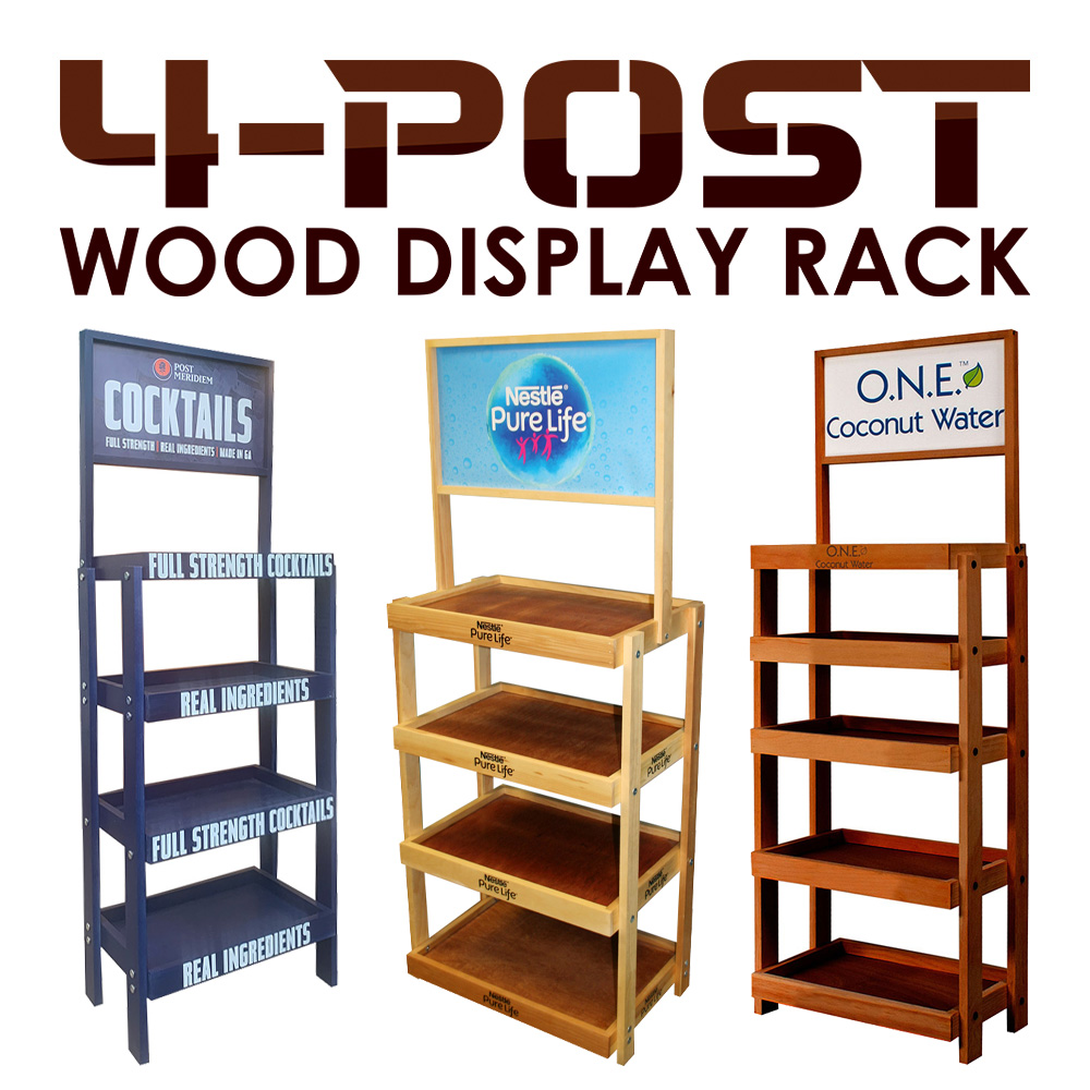 4-Post Retail Beverage Display Rack