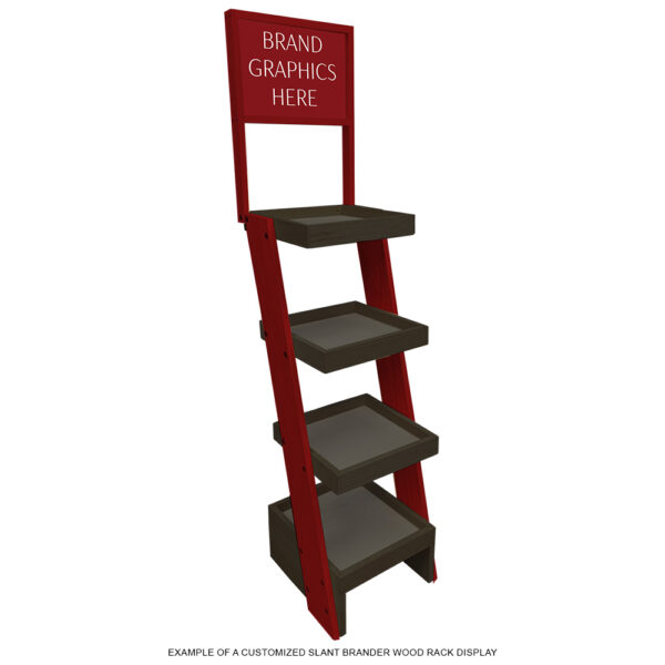 Slant Brander Tiered Wood Display Rack 14-Inch