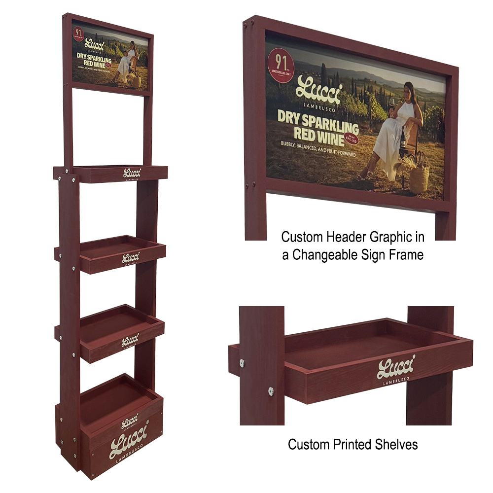 Lucci Lambrusco Customized Vintage SideBrander Wine Rack